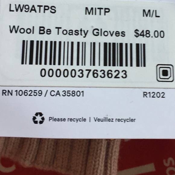 NWT MITP LULULEMON WOOL BE TOASTY GLOVES PINK - Picture 6 of 8